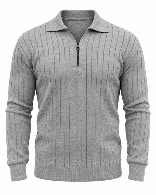Ash Grey - Column Zip Pullover