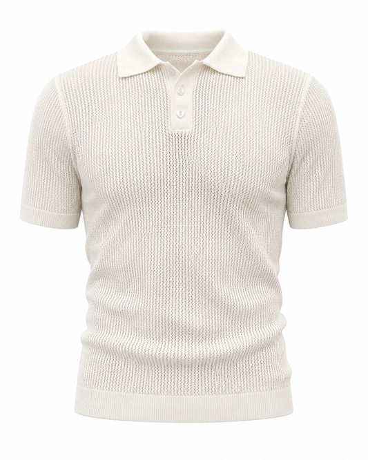 Pearl White - Costa Knit Polo