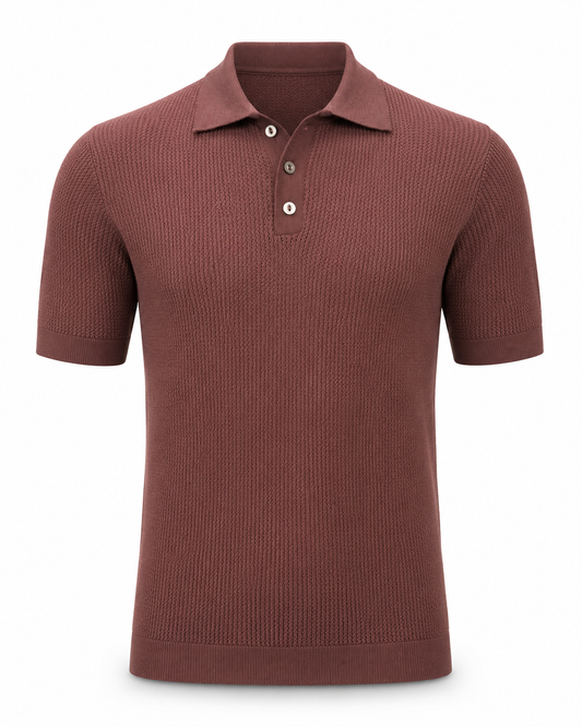 Tobacco Brown - Costa Knit Polo
