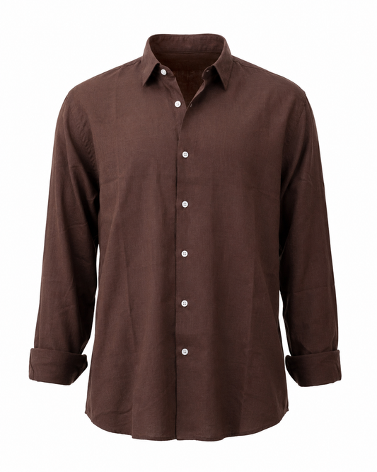 Tobacco Brown – Long Sleeve Linen