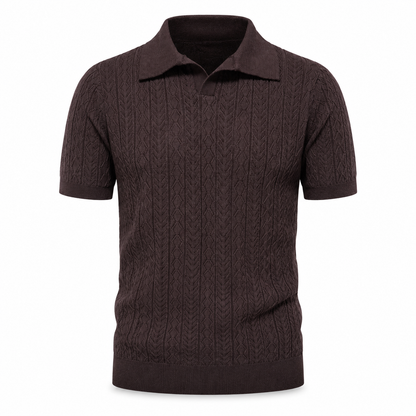 Tobacco Brown — Mosaic Knit Polo