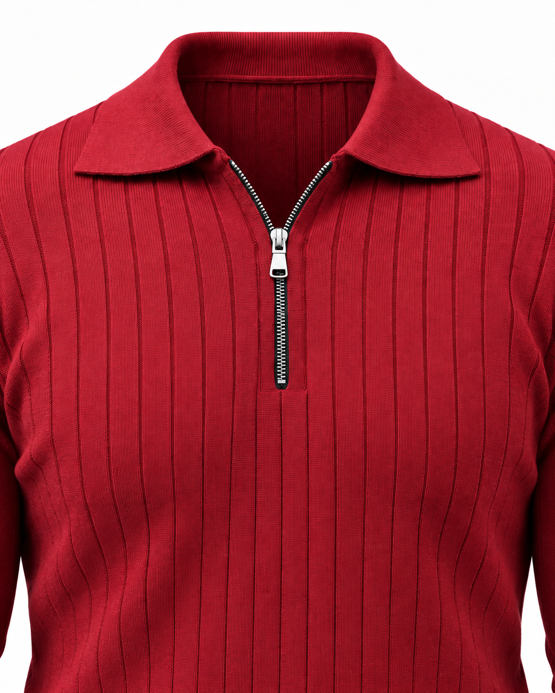 Berry Red - Column Zip Pullover