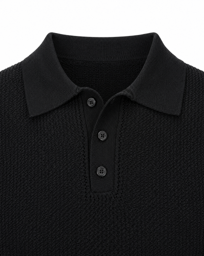 Midnight Black - Costa Knit Polo
