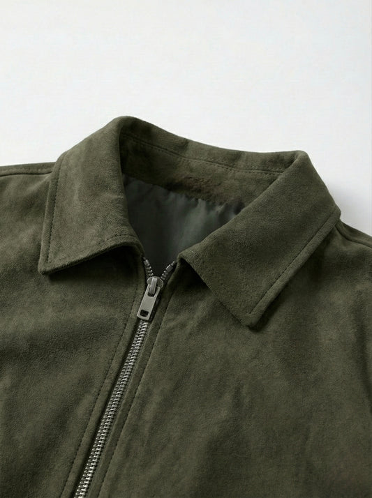 Deep Olive Suede Jacket