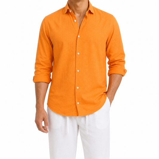 Tangerine Orange – Long Sleeve Linen
