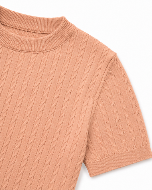 Copper Blush - Cable Knit