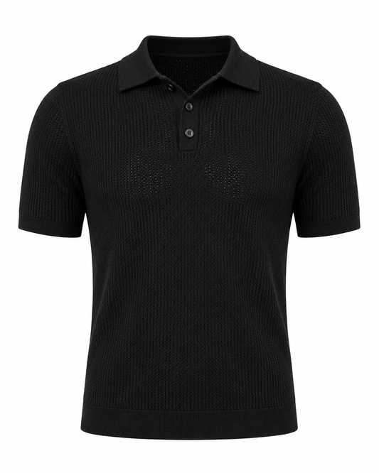 Midnight Black - Costa Knit Polo