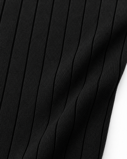 Midnight Black - Column Zip Pullover