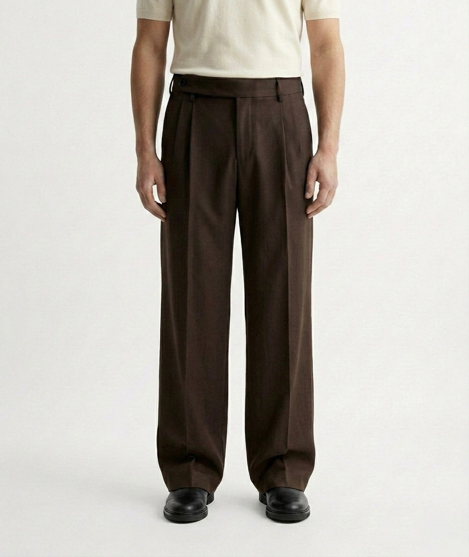 Tobacco Brown - Italian Pleated Pants