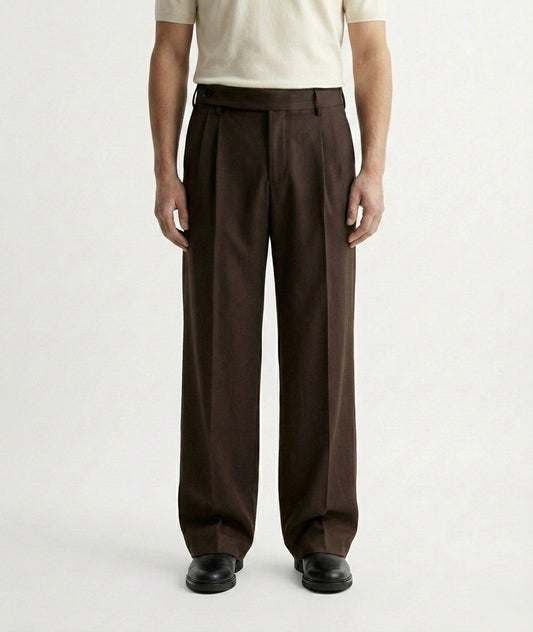 Tobacco Brown - Italian Pleated Pants