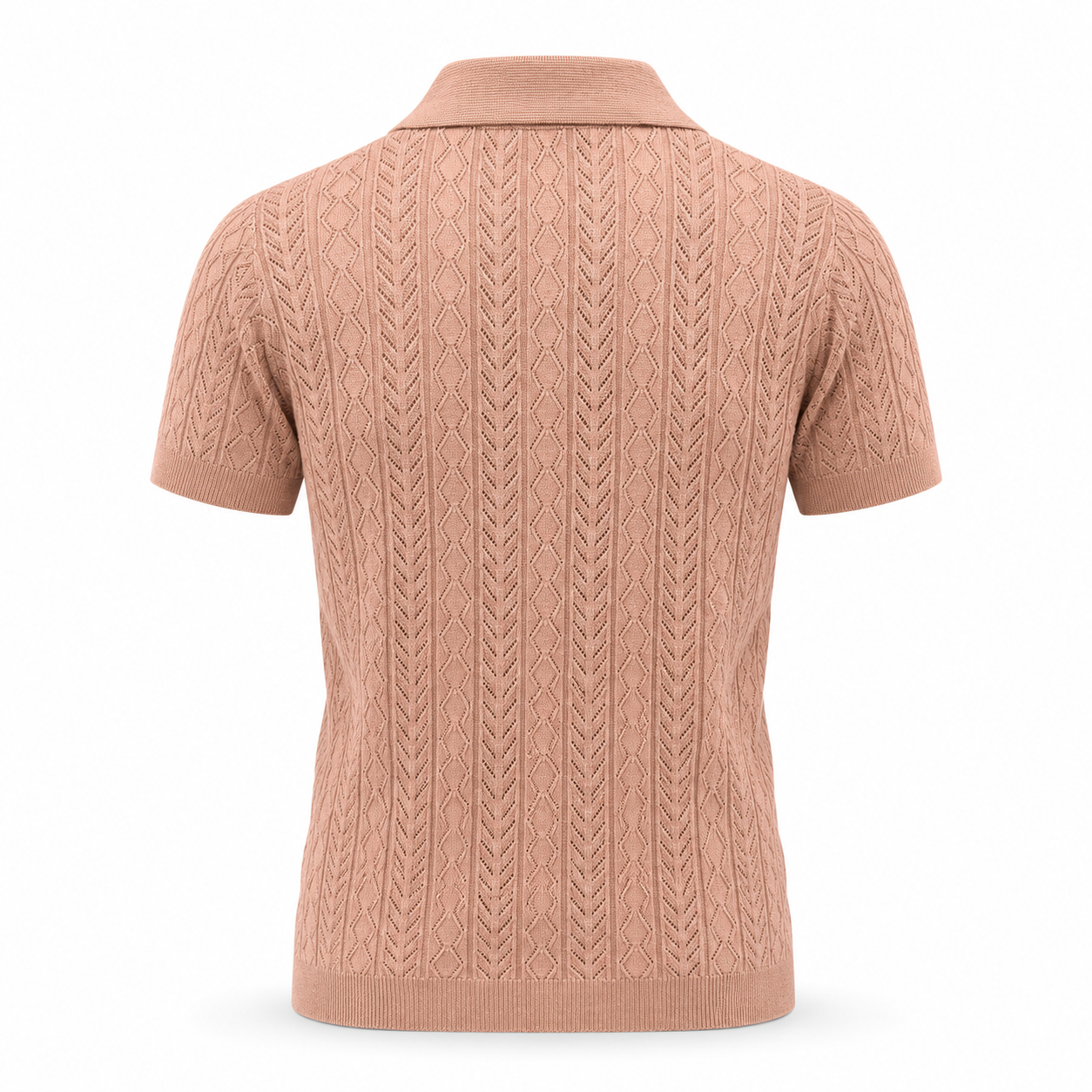 Copper Blush — Mosaic Knit Polo