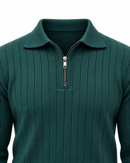 Emerald Green - Column Zip Pullover