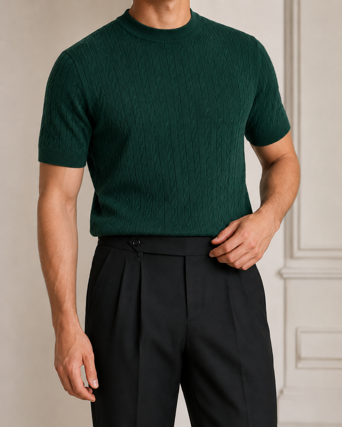 Emerald Green - Cable Knit