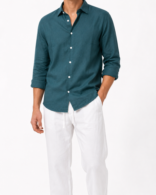 Ocean Blue – Long Sleeve Linen