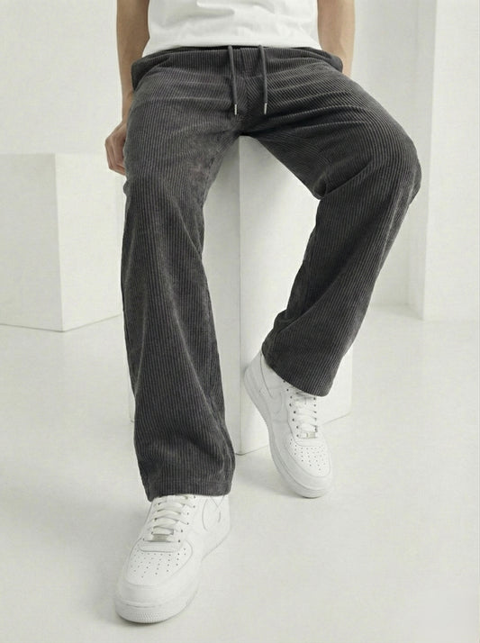Matte Grey Ribbed pants