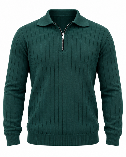 Emerald Green - Column Zip Pullover