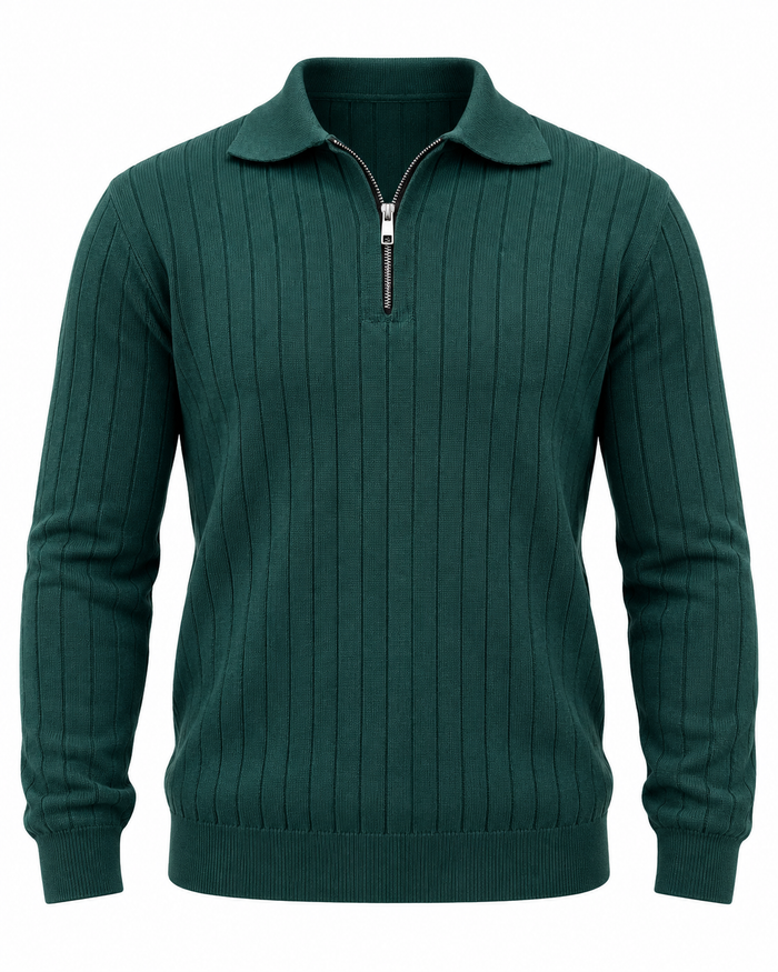 Emerald Green - Column Zip Pullover