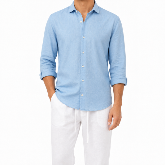 Sky Blue – Long Sleeve Linen