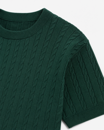 Emerald Green - Cable Knit