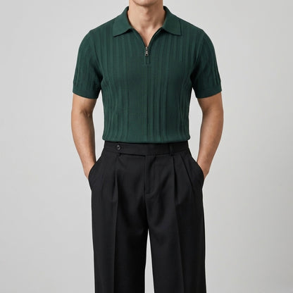 Emerald Green - Capri Zip Knit Polo