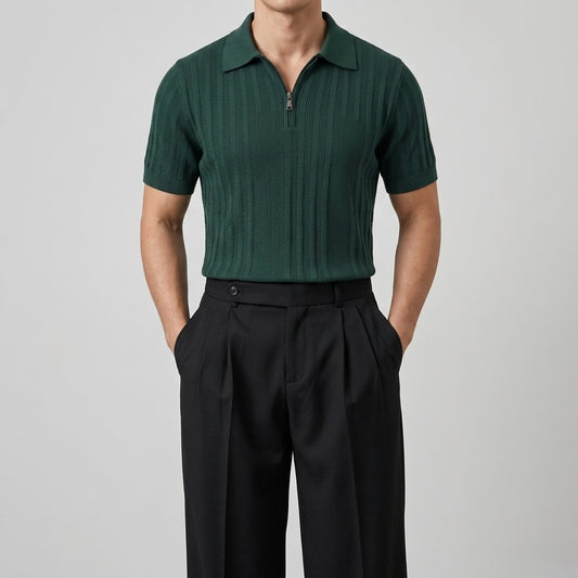 Emerald Green - Capri Zip Knit Polo
