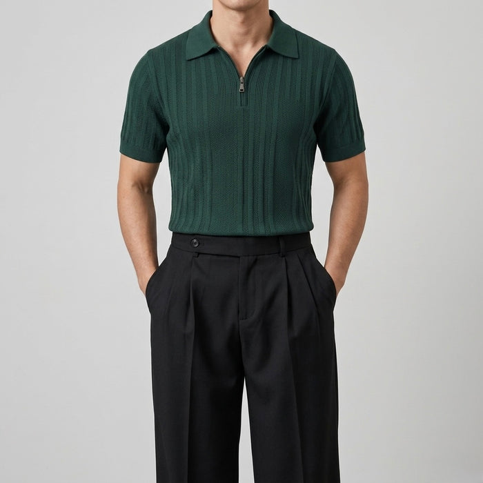 Emerald Green - Capri Zip Knit Polo