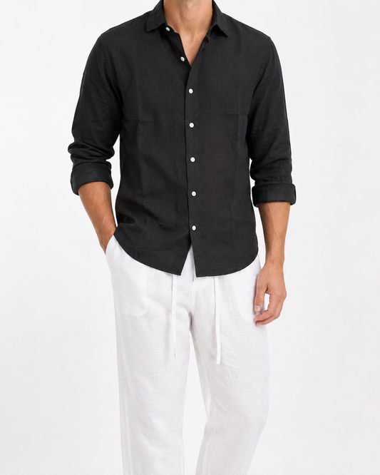 Midnight Black – Long Sleeve Linen