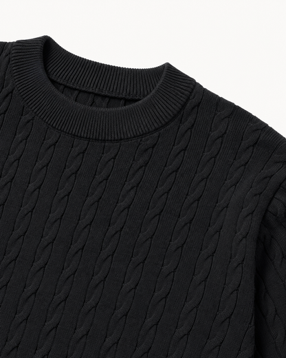 Midnight Black - Cable Knit