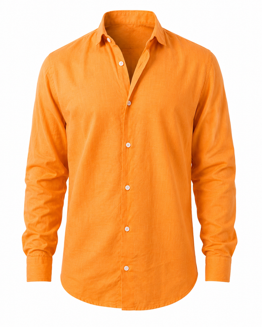 Tangerine Orange – Long Sleeve Linen