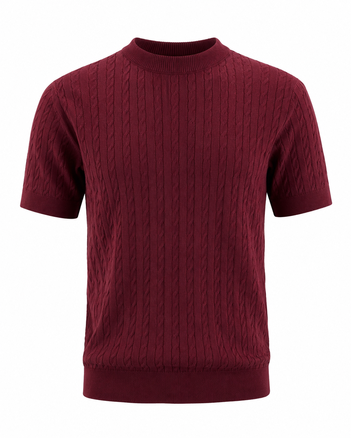 Crimson Burgundy - Cable Knit