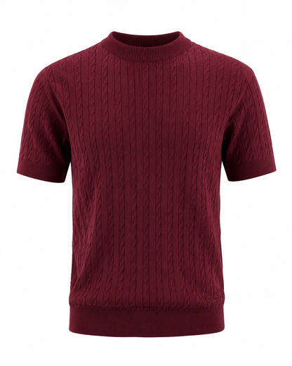 Crimson Burgundy - Cable Knit