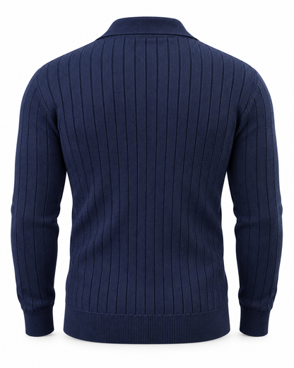 Navy Blue - Column Zip Pullover
