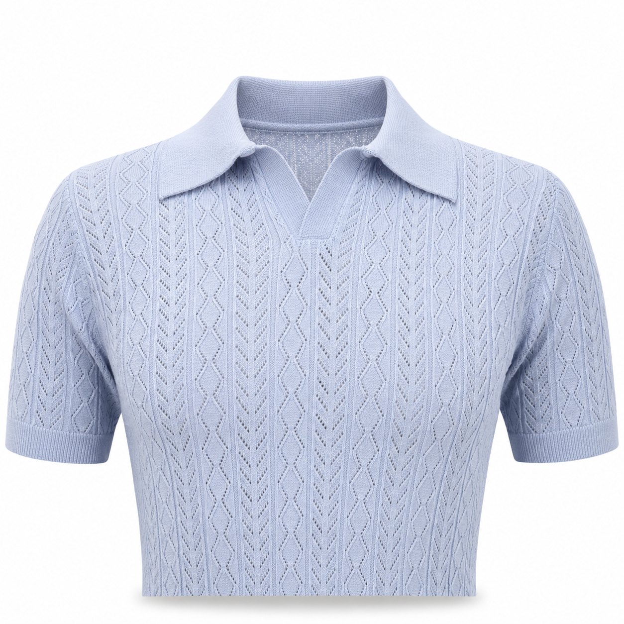Sky Blue — Mosaic Knit Polo
