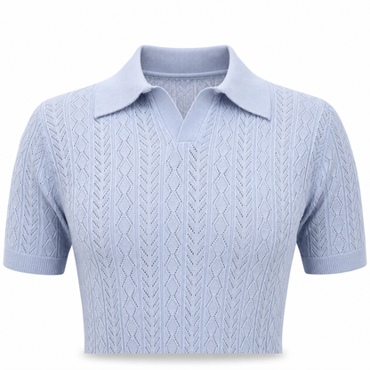 Sky Blue — Mosaic Knit Polo