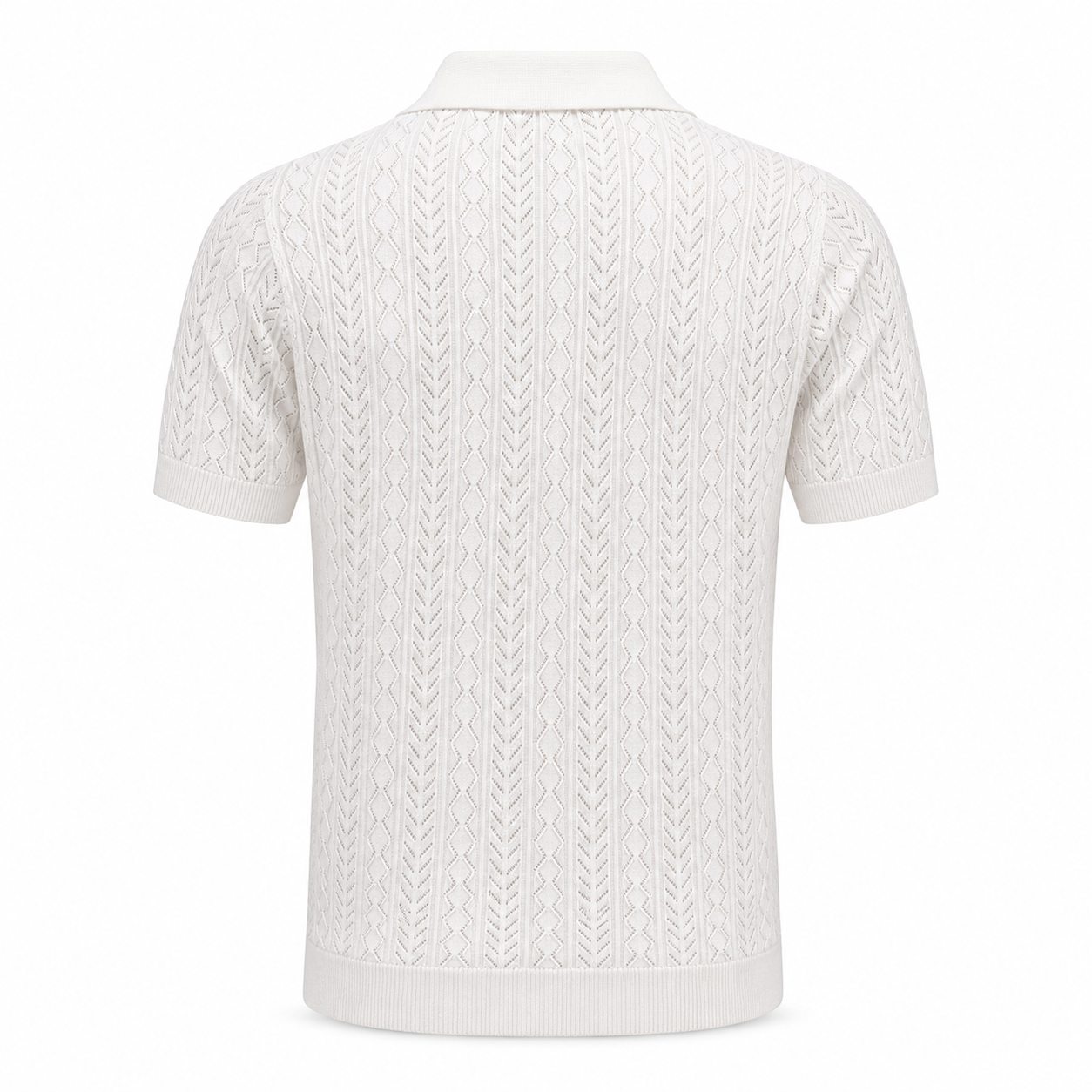 Pearl White — Mosaic Knit Polo