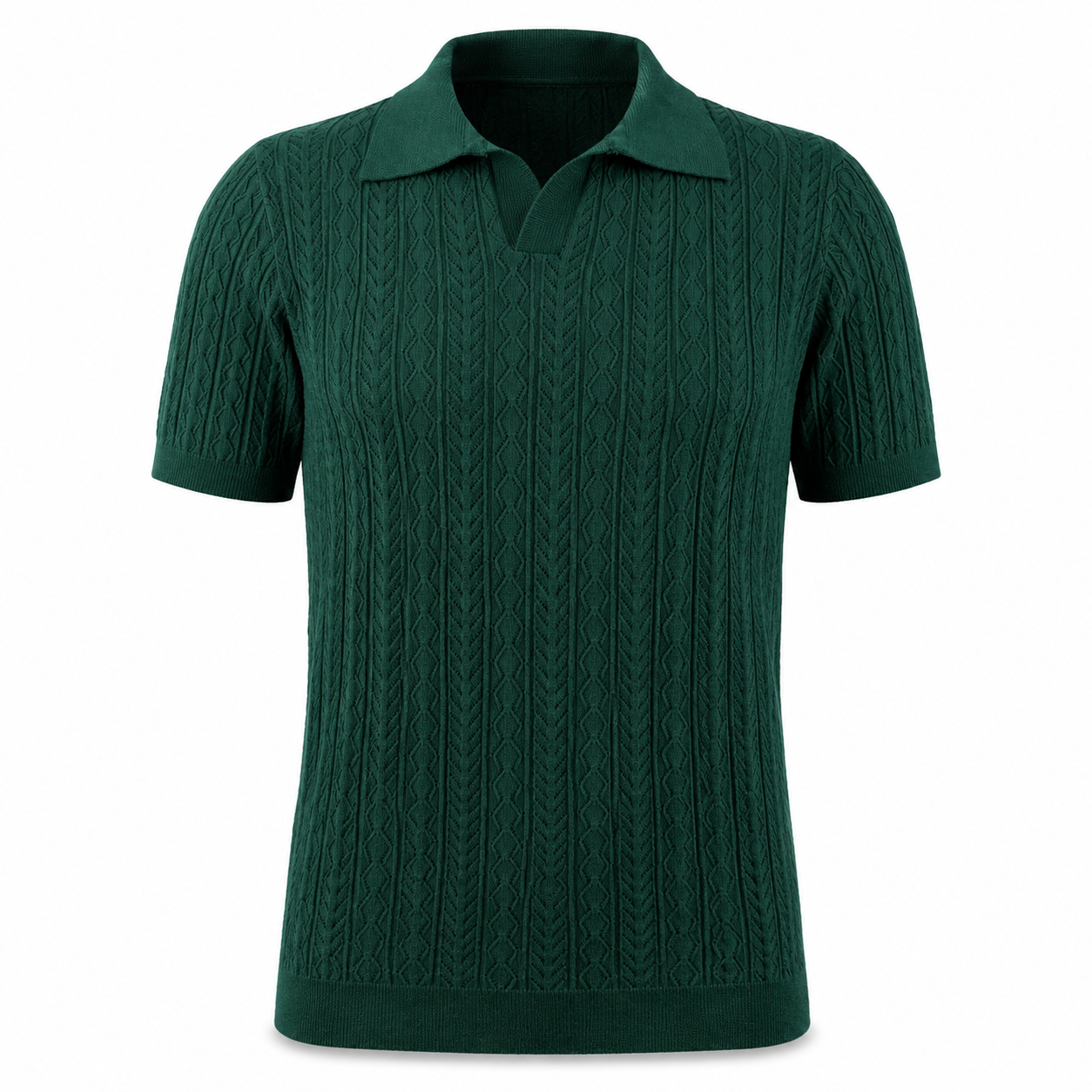 Emerald Green - Mosaic Knit Polo