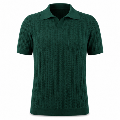 Emerald Green - Mosaic Knit Polo