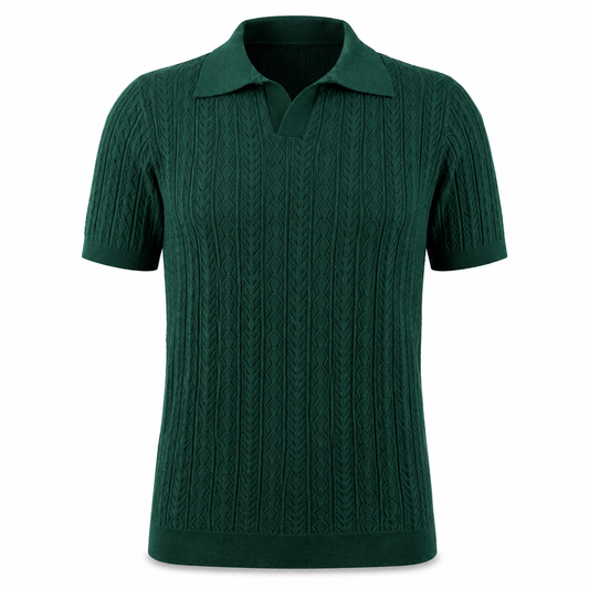 Emerald Green - Mosaic Knit Polo