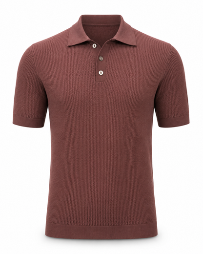 Tobacco Brown - Costa Knit Polo