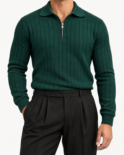 Emerald Green - Column Zip Pullover