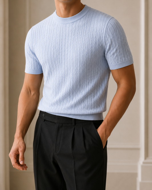 Sky Blue - Cable Knit