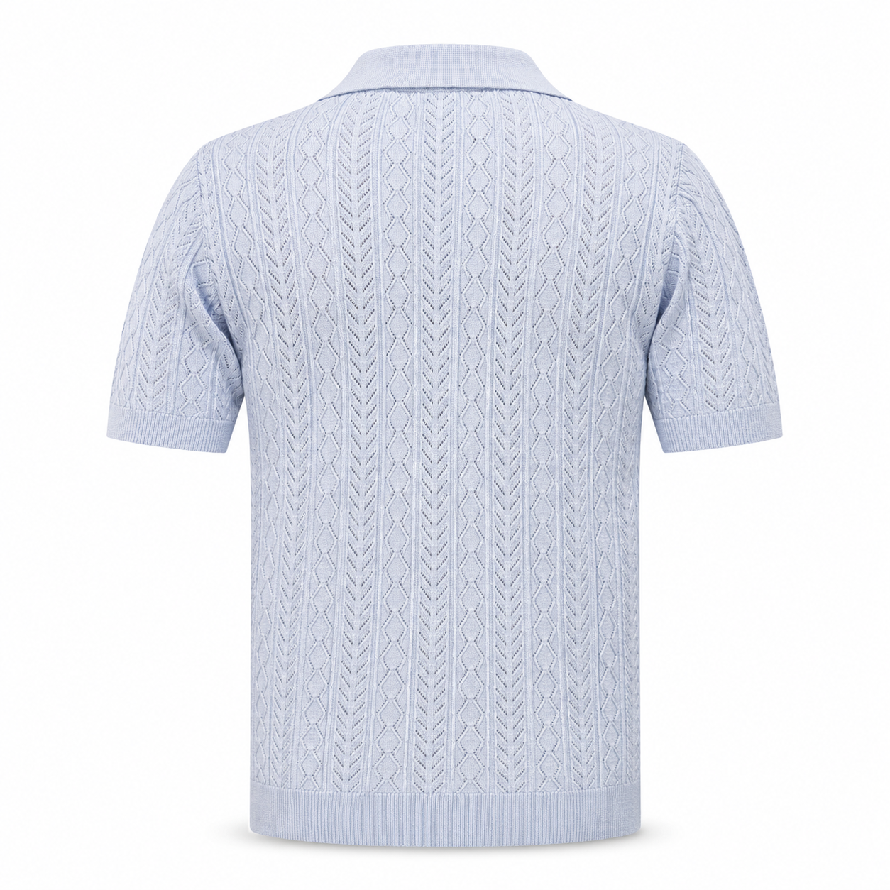 Sky Blue — Mosaic Knit Polo