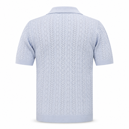Sky Blue — Mosaic Knit Polo