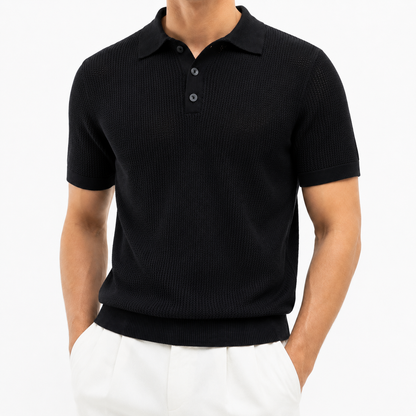 Midnight Black - Costa Knit Polo