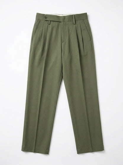 Olive Green - Italian Pleated Pants