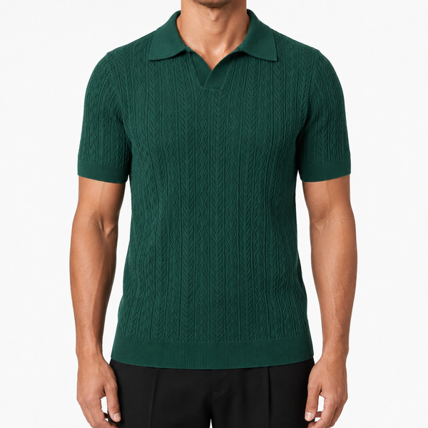 Emerald Green - Mosaic Knit Polo