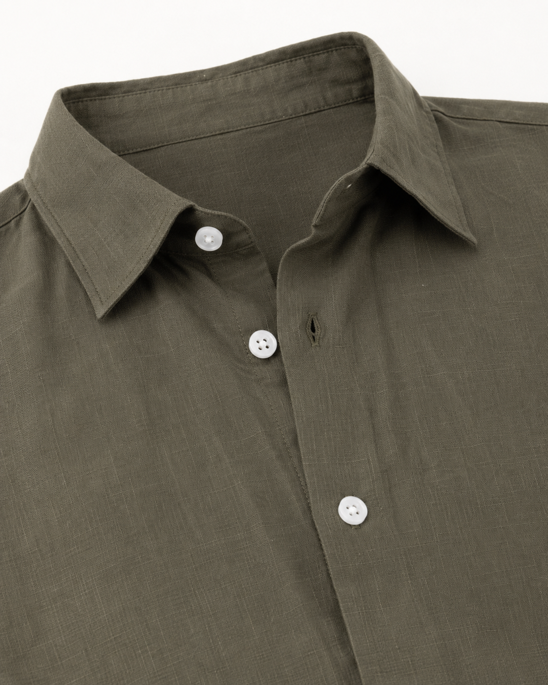 Olive Green – Long Sleeve Linen