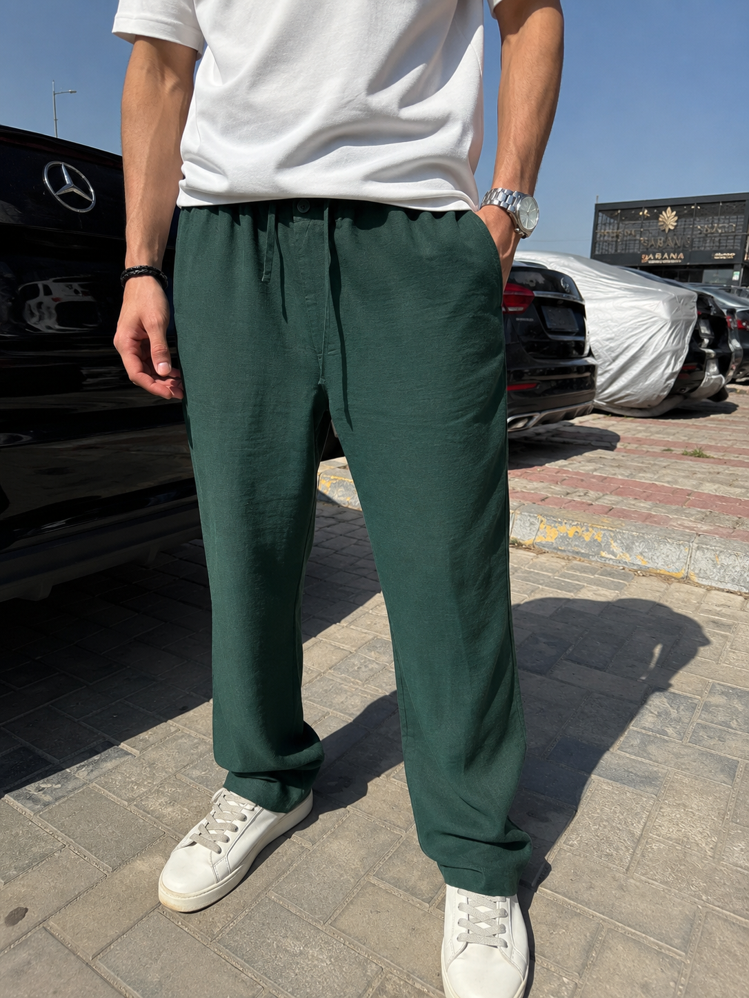 Emerald Green – Linen Pants