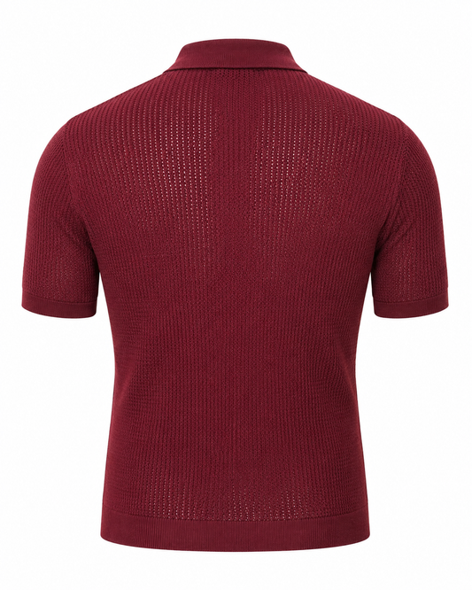 Crimson Burgundy - Costa Knit Polo