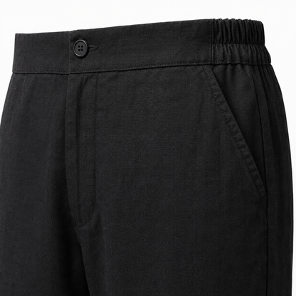 Premium Midnight Black – Linen Pants